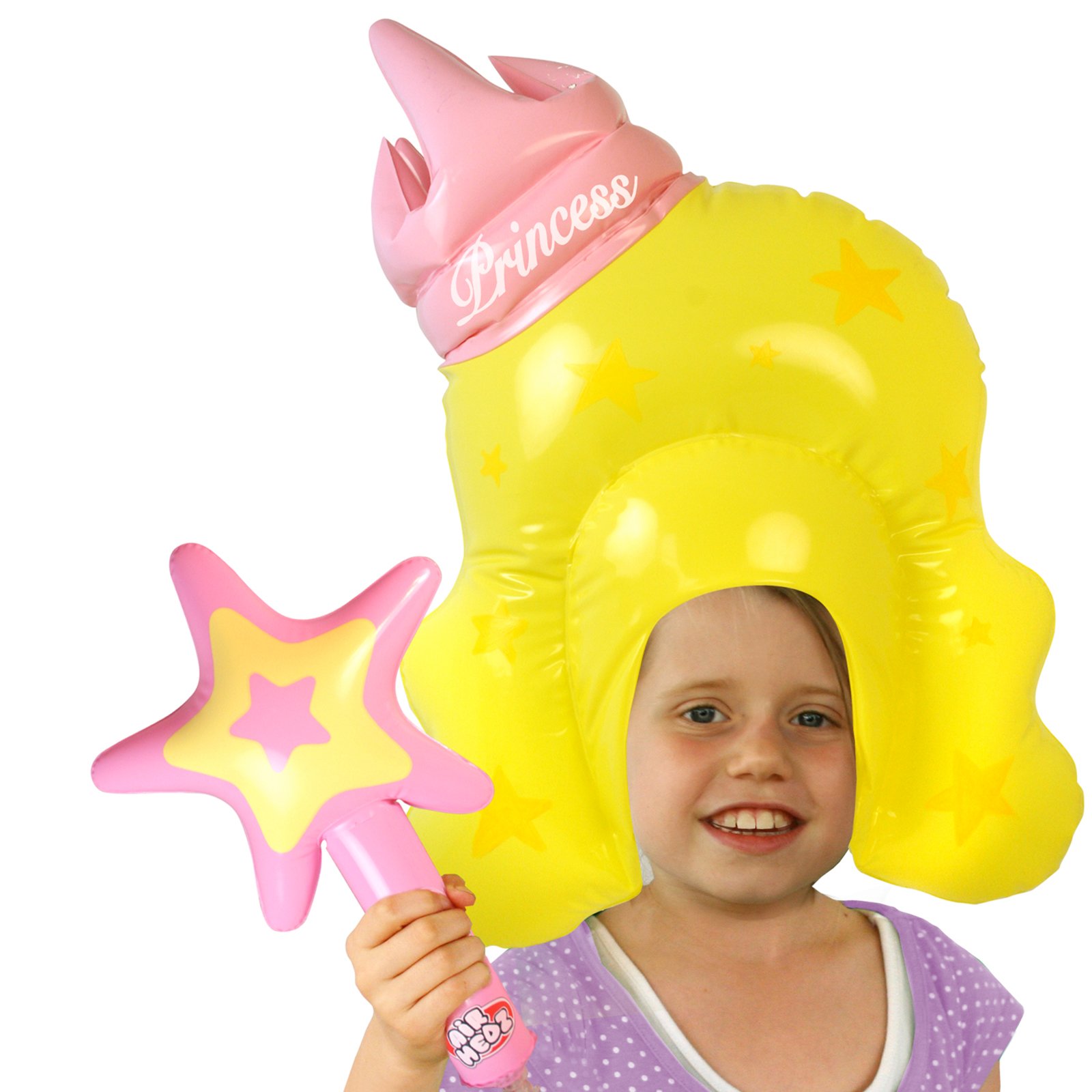 Inflatable Princess Wig and Wand - Click Image to Close