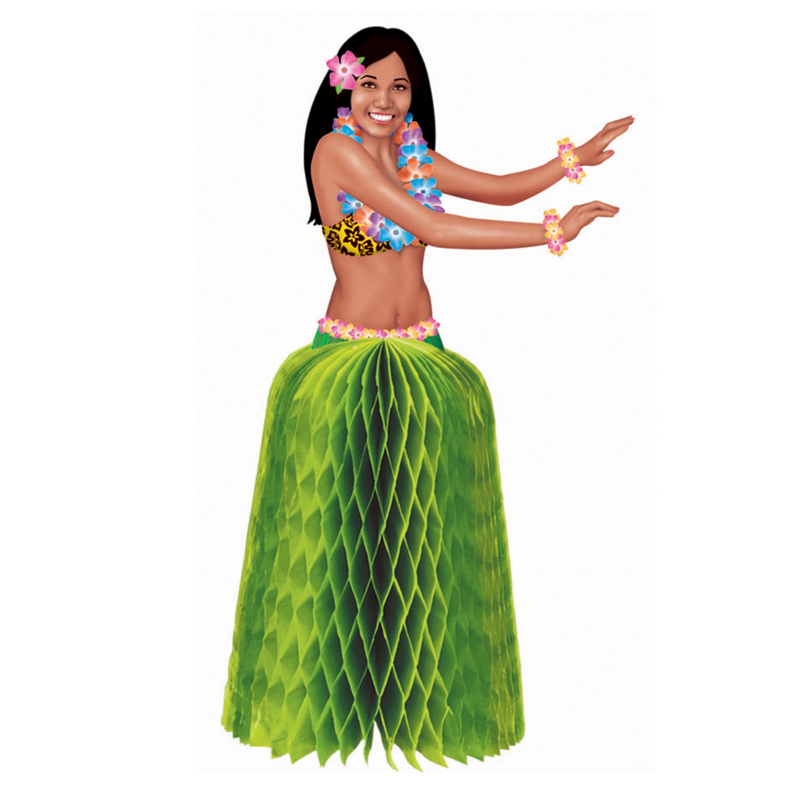 Hula Girl Mini Honeycomb Centerpieces (2 count) - Click Image to Close