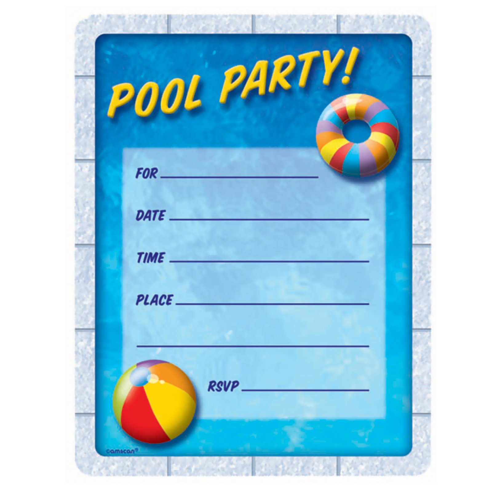 Pool Party - Invitations (50 count) - Click Image to Close