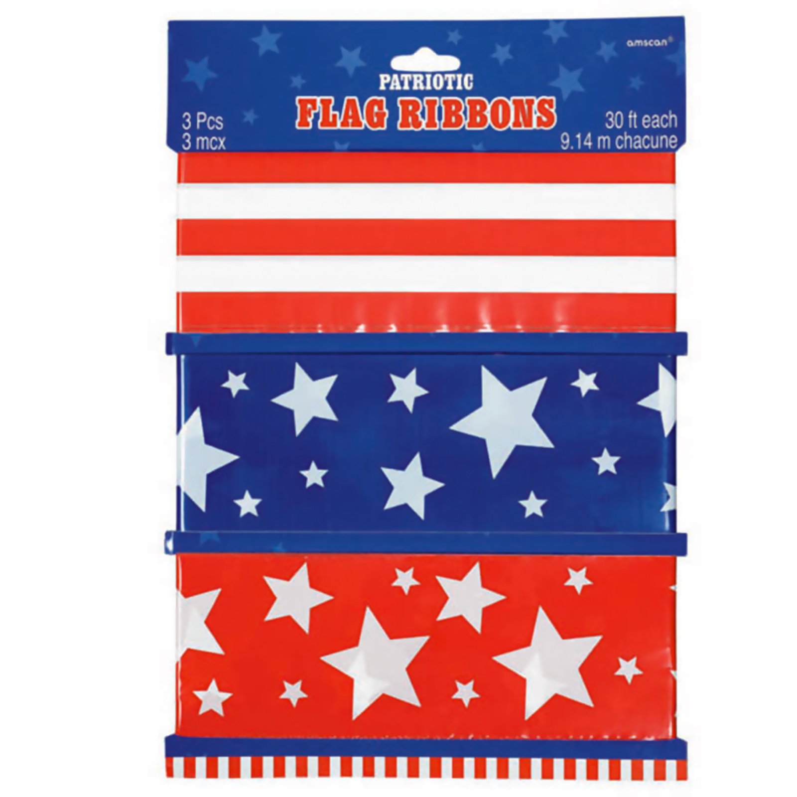 Patriotic Ribbon Flags (3 count)