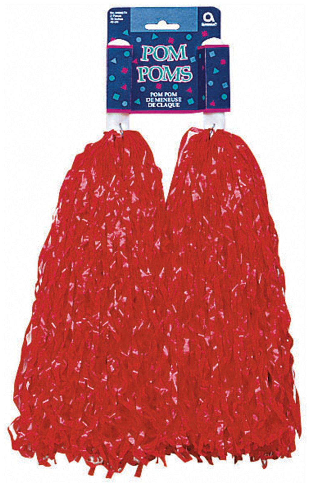 Plastic Pom Poms - Red (2) - Click Image to Close