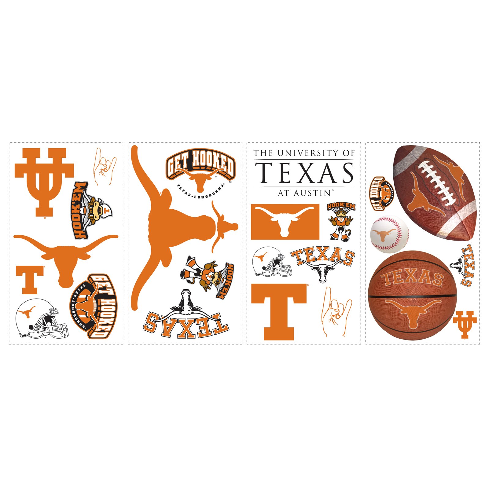 Texas Longhorns - Removable Wall Decals - Click Image to Close