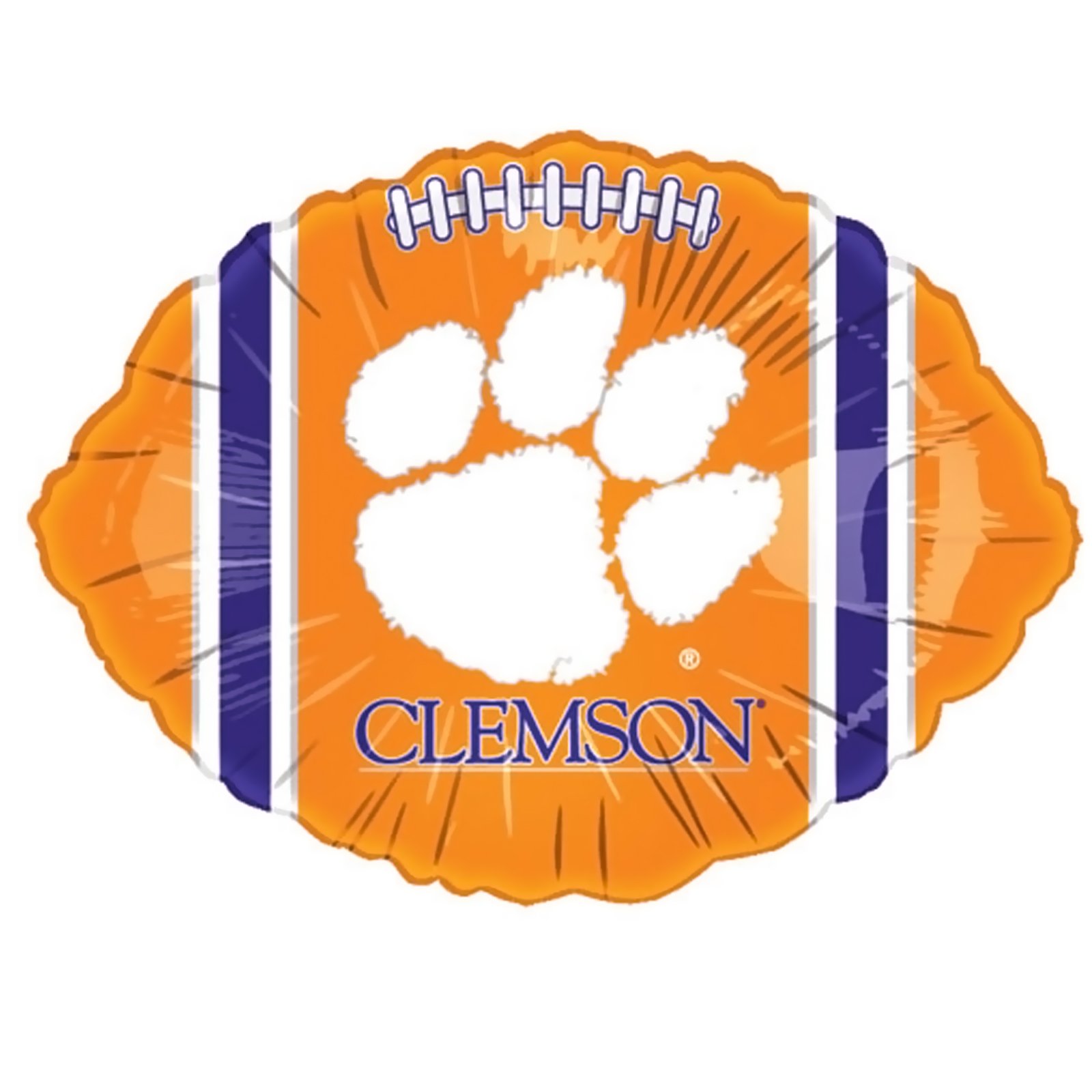 Clemson Tigers - 18&quot; Foil Football Balloon - Click Image to Close
