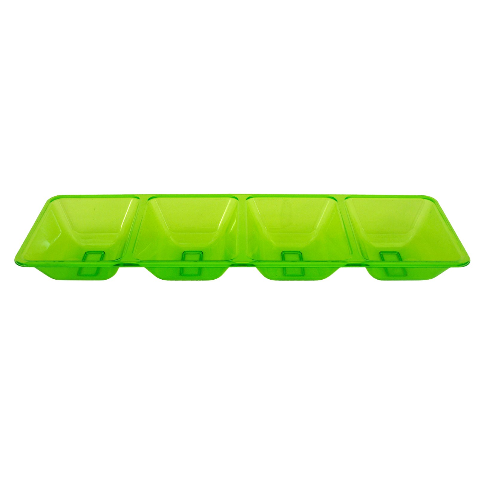 Neon Green 4 Compartment Rectangular Tray - Click Image to Close