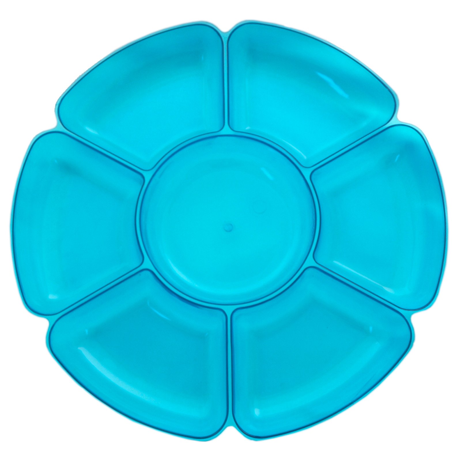 Neon Blue Round 7 Section Tray - Click Image to Close