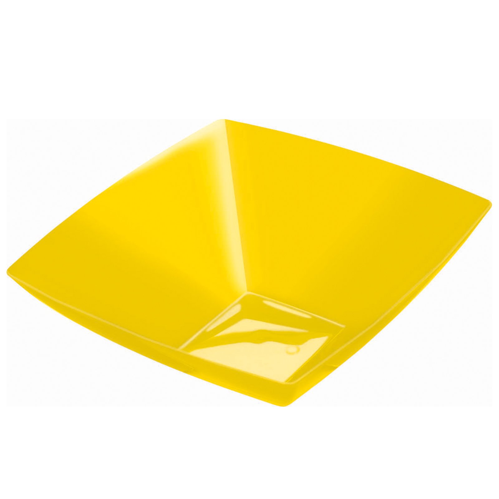 Yellow 20 oz. Premium Plastic Square Bowl - Click Image to Close