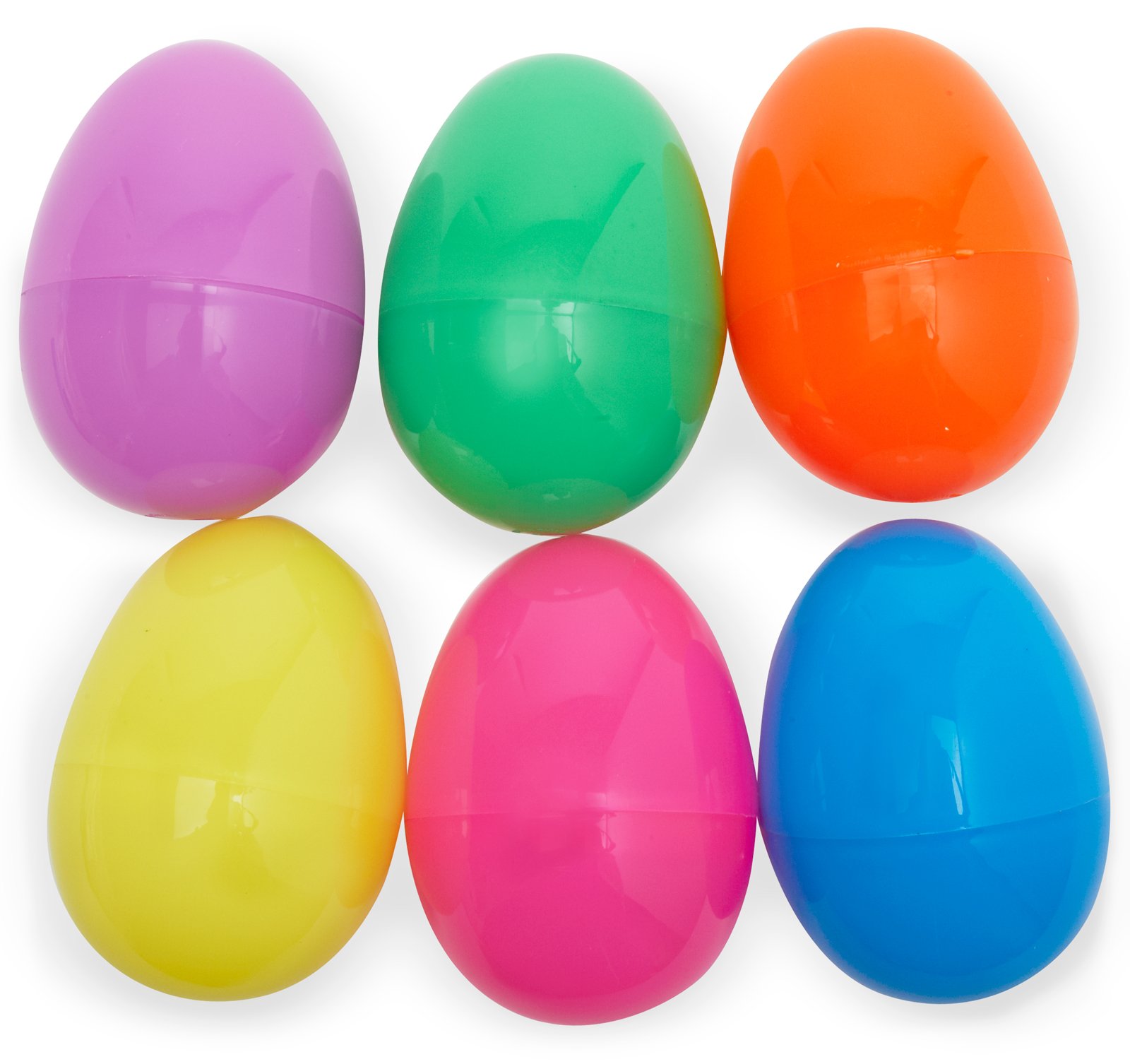 Plastic Jumbo Bright Eggs (6 count)