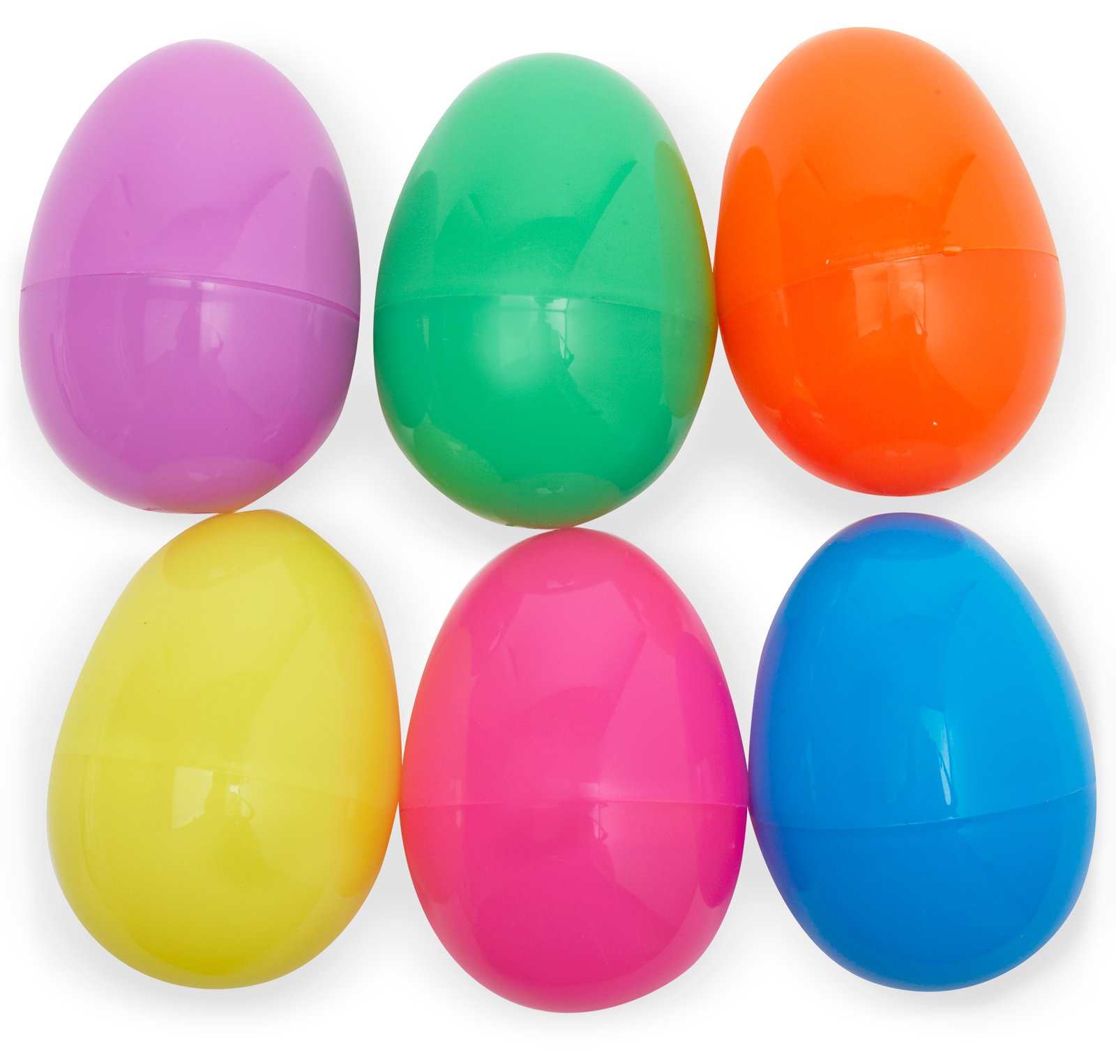 Plastic Jumbo Bright Eggs (6 count) - Click Image to Close