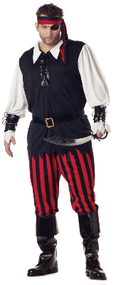Cutthroat Pirate Plus Size Adult Costume - Click Image to Close
