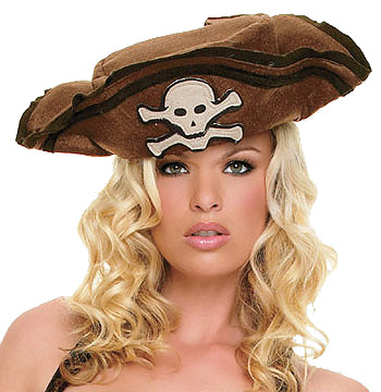 Brown Women's Pirate Hat - Click Image to Close