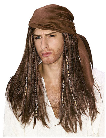 Brown Caribbean Pirate Wig