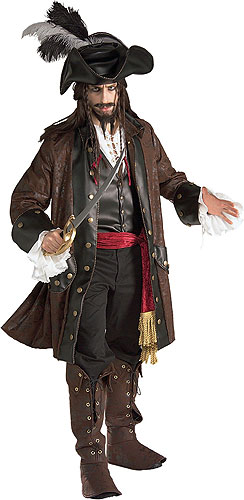 Authentic Caribbean Pirate Adult Costume - Click Image to Close