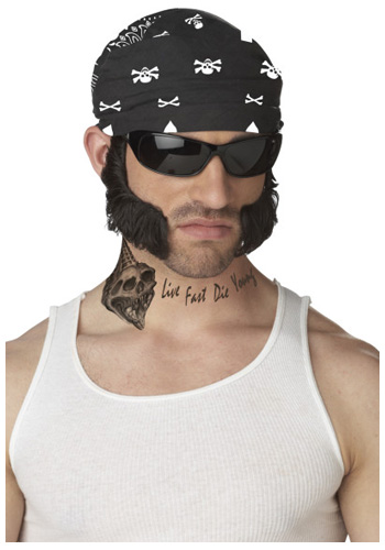 Biker Chops with Bandana - Click Image to Close