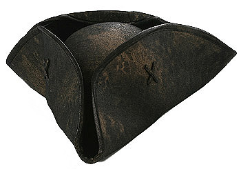 Black Caribbean Pirate Hat - Click Image to Close