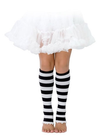 Kids Black and White Leg Warmers - Click Image to Close