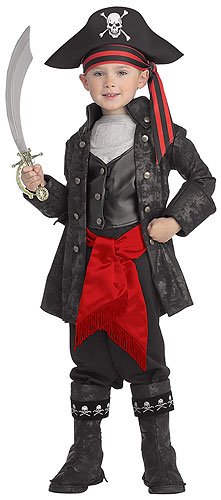 Kid's Captain Black Pirate Costume