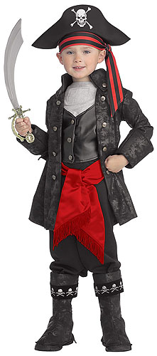 Kid's Captain Black Pirate Costume - Click Image to Close