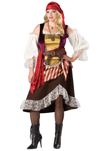 Plus Deckhand Darlin' Pirate Costume - Click Image to Close