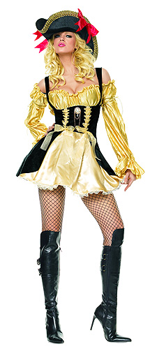 Sexy Gold Vixen Pirate Costume - Click Image to Close