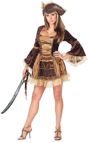 Sexy Brown Pirate Costume - Click Image to Close