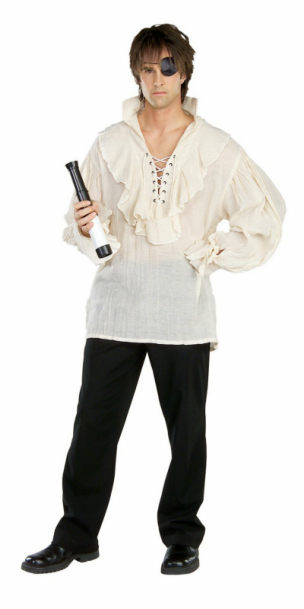 Fancy White Pirate Shirt Adult - Click Image to Close