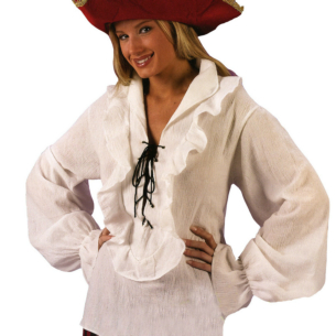Fancy White Pirate Shirt Adult - Click Image to Close