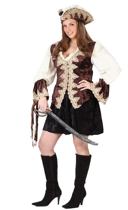 Royal Lady Pirate Adult Plus Costume - Click Image to Close