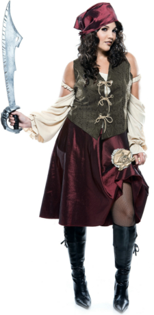 High Seas Pirate Adult Plus Costume - Click Image to Close