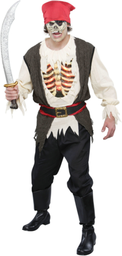 Light Up Undead Pirate Adult Costume - Click Image to Close