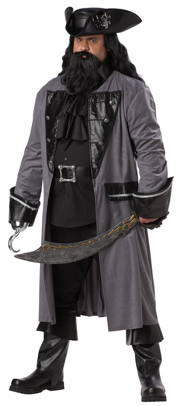 Blackbeard the Pirate Adult Plus Costume - Click Image to Close