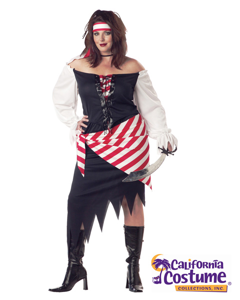 Plus Size Ruby, The Pirate Beauty Costume for Adut - Click Image to Close