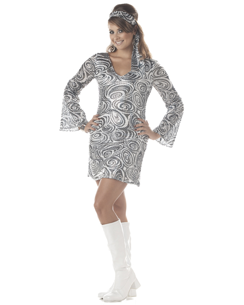 Womens Plus Size Disco Diva Costume - Click Image to Close