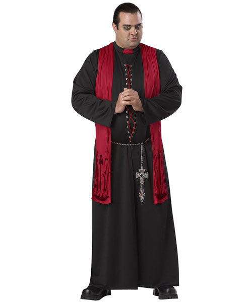Plus Size Sinister Minister Mens Costume - Click Image to Close