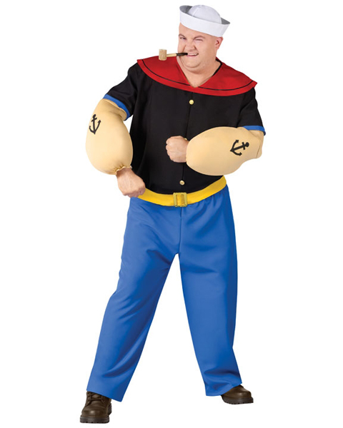 Mens Plus Size Popeye Costume - Click Image to Close