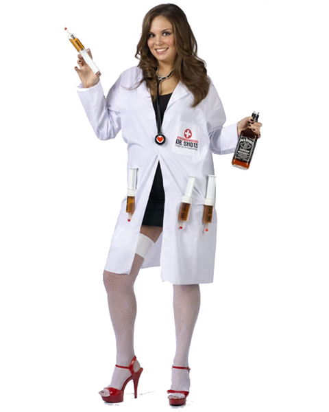 Womens Plus Size Dr. Shots Costume - Click Image to Close