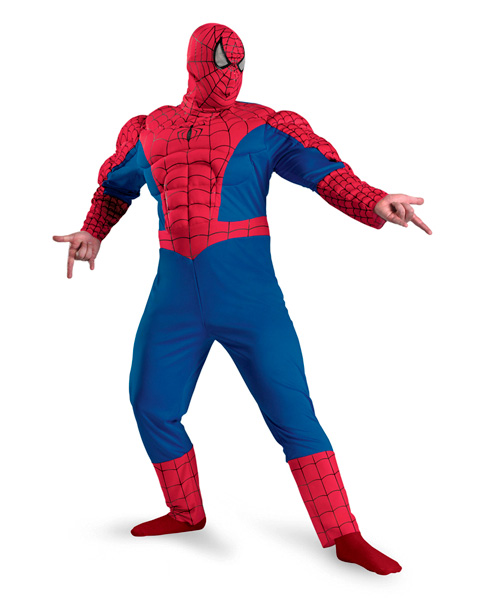 Mens Classic Spider Man Muscle Chest Plus Costume - Click Image to Close