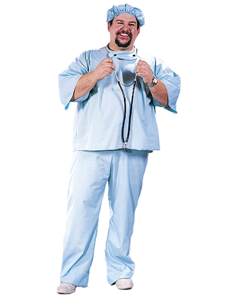 Mens Plus Size ER Doctor Scrubs Costume - Click Image to Close