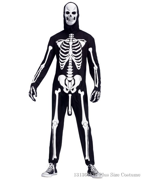 Mens Plus Size Skele-Boner Costume - Click Image to Close