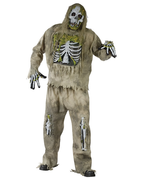 Skeleton Zombie Plus Size Costume - Click Image to Close