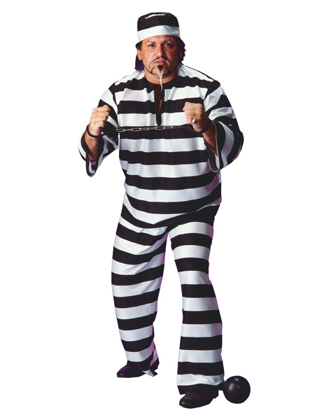 Plus Size Convict Man Costume for Adult - Click Image to Close