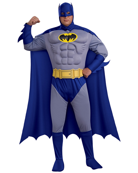 Mens Plus Size Deluxe Muscle Chest Batman Costume
