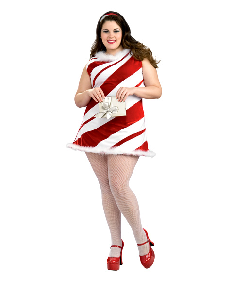 Ms. Candy Cane Plus Costume Womens - Click Image to Close