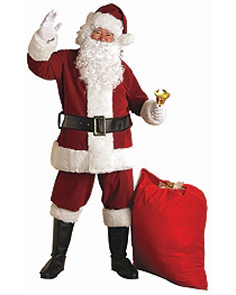 Adult XXL Crimson Regal Plush Santa Suit - Click Image to Close