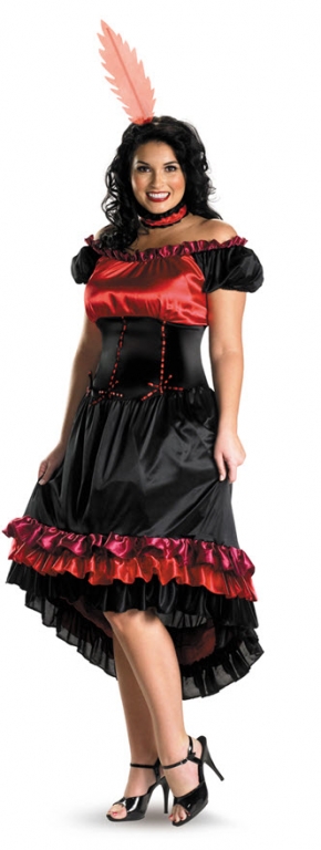 Can Can Cutie Plus Size Adult Costume - Click Image to Close