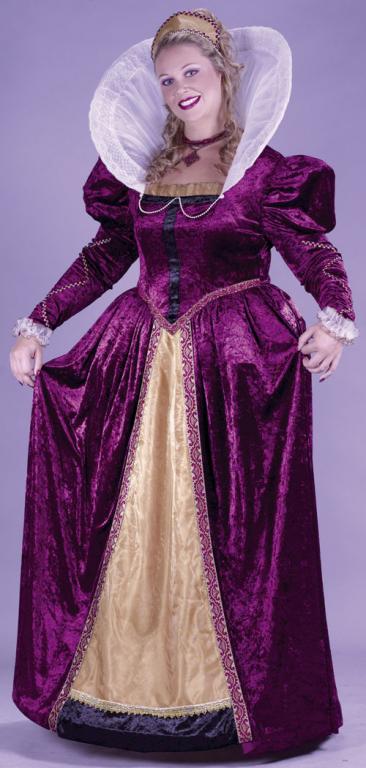 Queen Elizabethan Plus Size Adult Costume - Click Image to Close