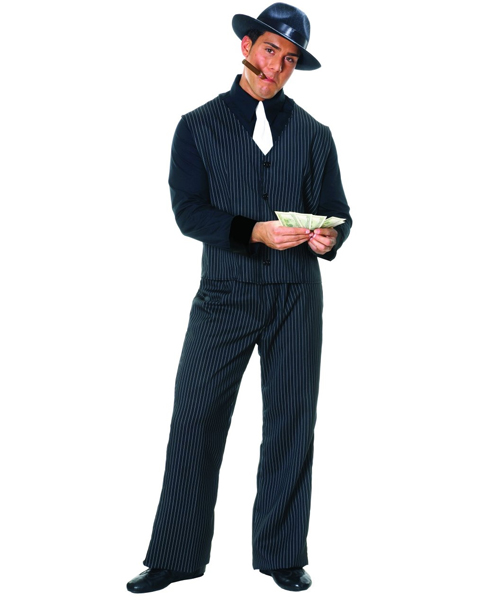 Mens Plus Gangster Man Costume - Click Image to Close