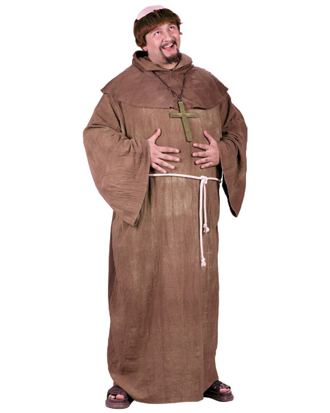 Medieval Monk with Wig Plus Costume - Click Image to Close