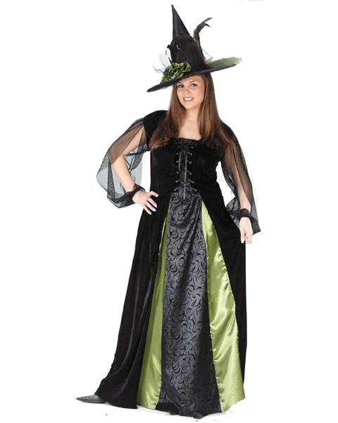 Womens Plus Goth Maiden Witch Costume - Click Image to Close