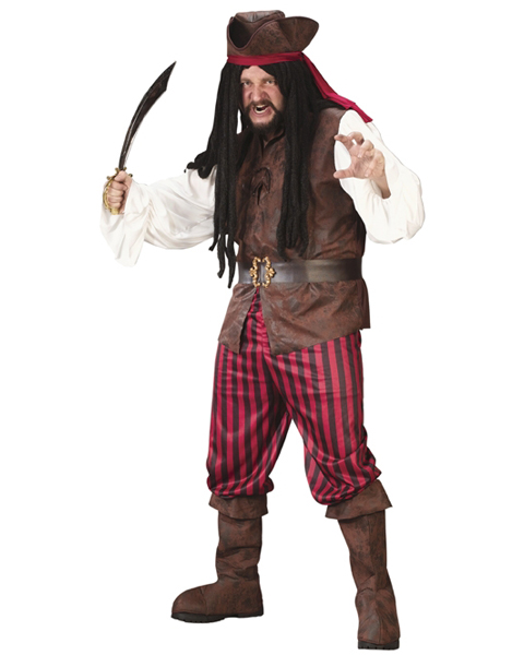 Mens Plus High Seas Buccaneer Costume - Click Image to Close