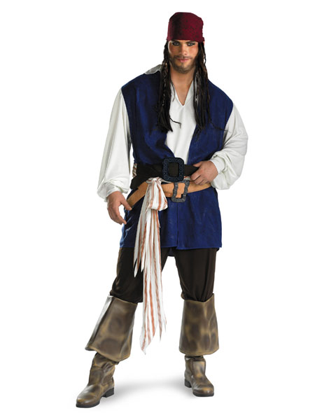 Classic Plus Size Pirates Of The Caribbean Jack Sparrow Mens Cos - Click Image to Close